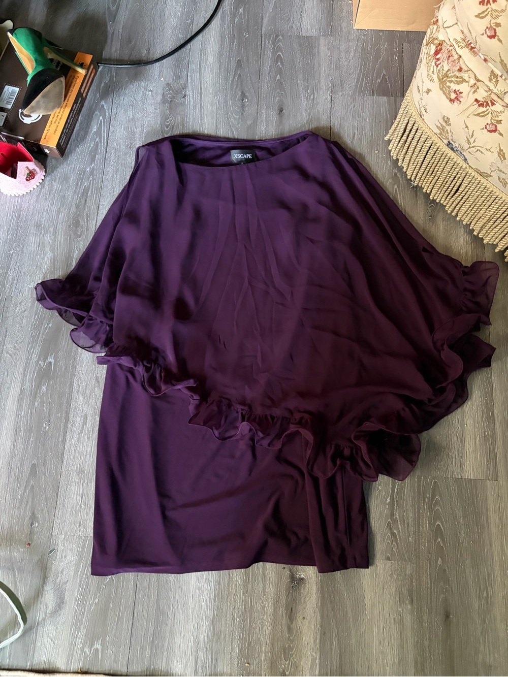 Xscape Deep Plum Evening Dress